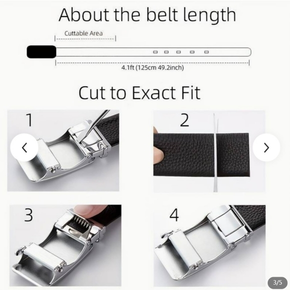 Mens Leather Ratchet belt 1 3/8 ",micro adjustable - Picture 6 of 8